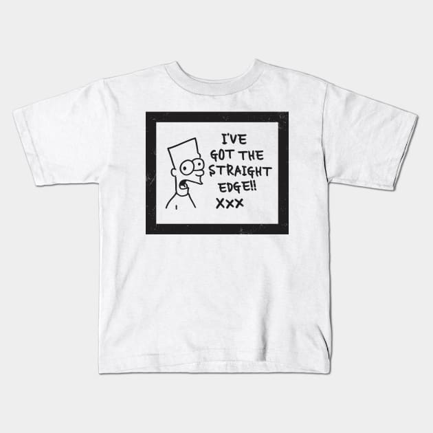 Vintage I've Got The Straight Edge Funny Parody Aesthetics Kids T-Shirt by dewinpal